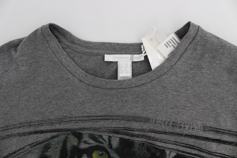 Gray Crew-neck Pullover Stretch T-shirt
