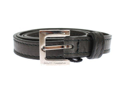Gray leather belt