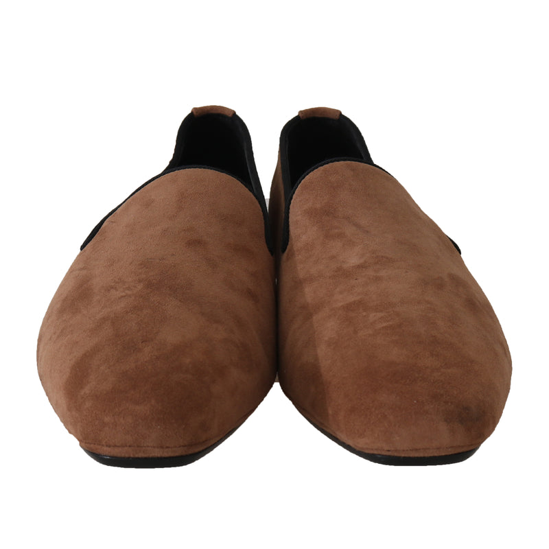 Brown Suede Slides Light Loafers