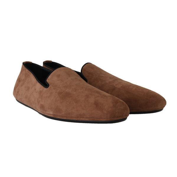 Brown Suede Slides Light Loafers