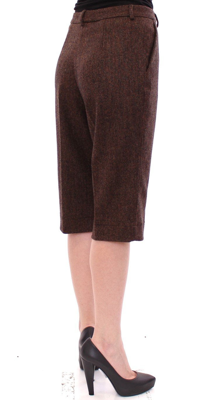 Brown wool shorts pants