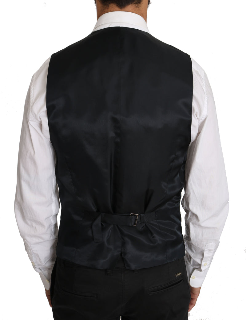 Black Solid Velvet Waistcoat Vest