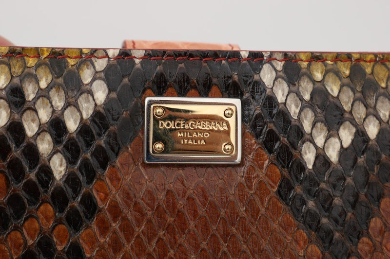 Pink Red Alligator Python Snakeskin Leather Wallet