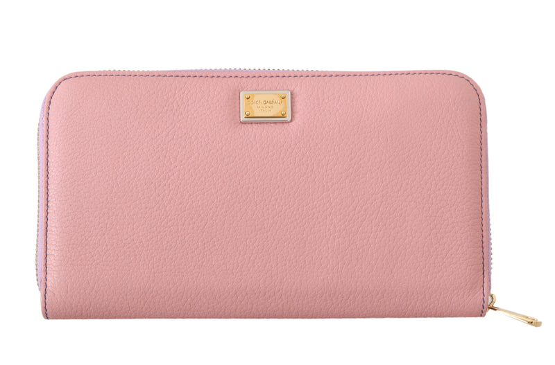 Pink Leather Heart Crystal Continental Clutch Wallet