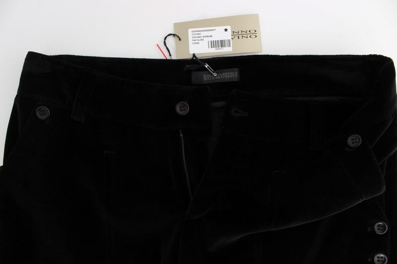 Black Velvet Cotton Straight Legs Pants