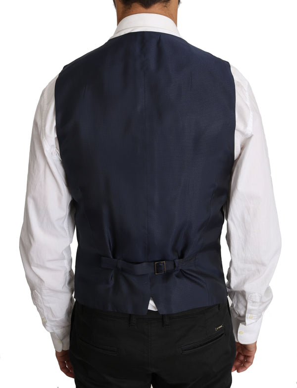 Blue Dotted Pattern Nylon Waistcoat Vest