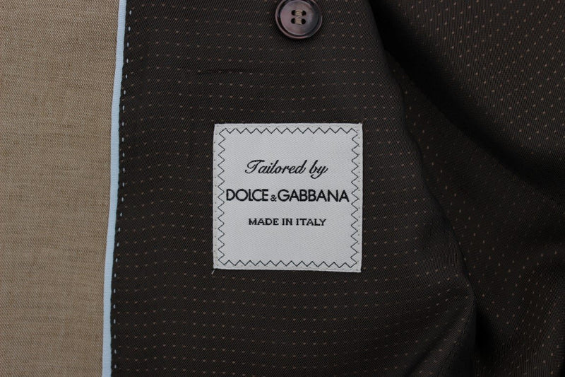 Beige Slim Fit Bee Crown Blazer Jacket