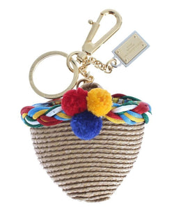 Multicolor Raffia Bag Keychain