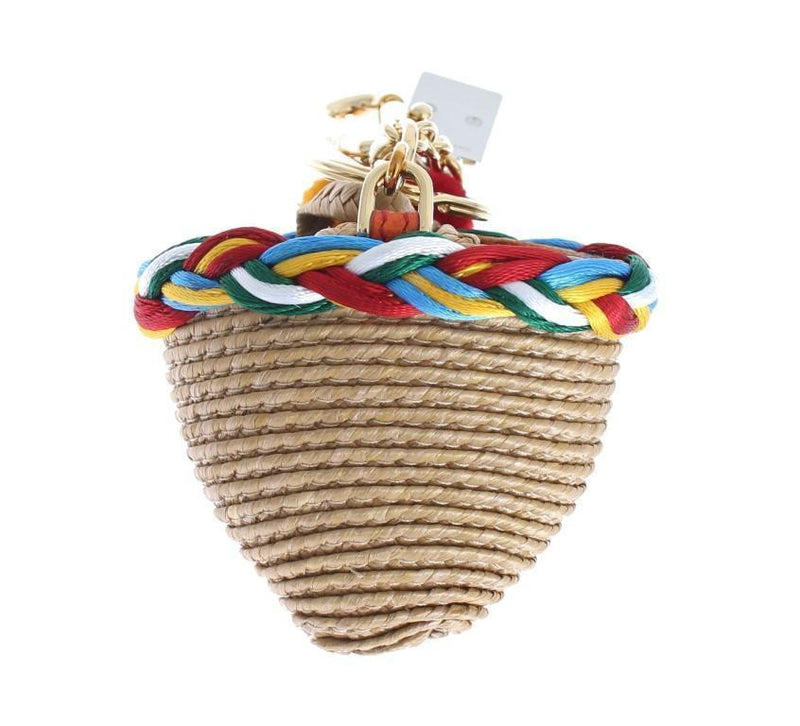 Multicolor Raffia Bag Keychain