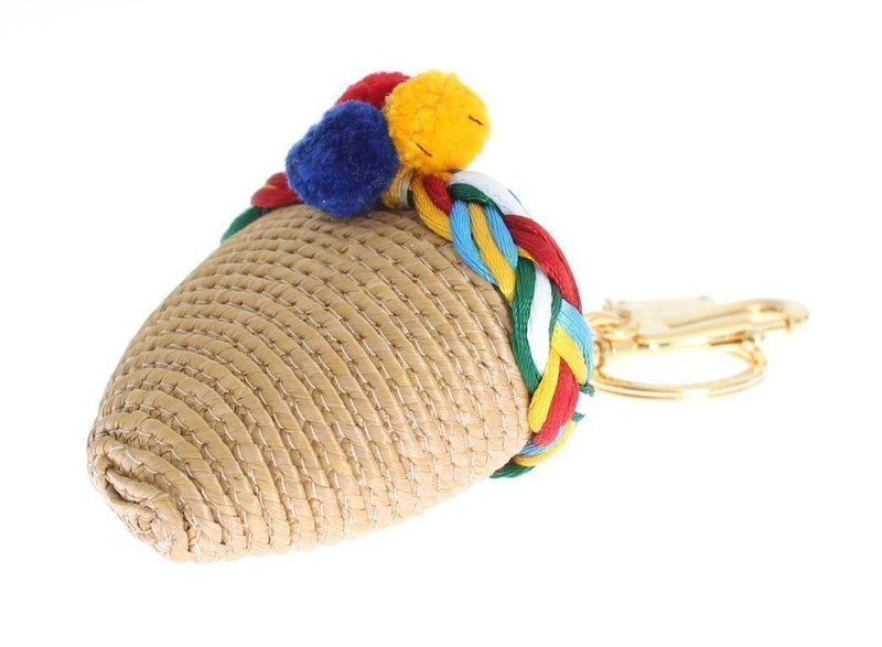Multicolor Raffia Bag Keychain