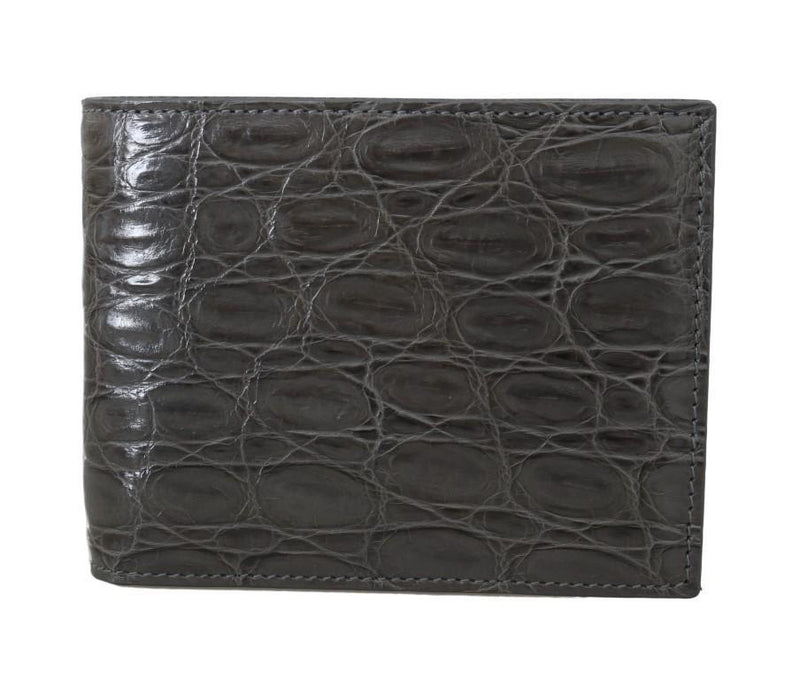 Gray Caiman Alligator Bifold Wallet