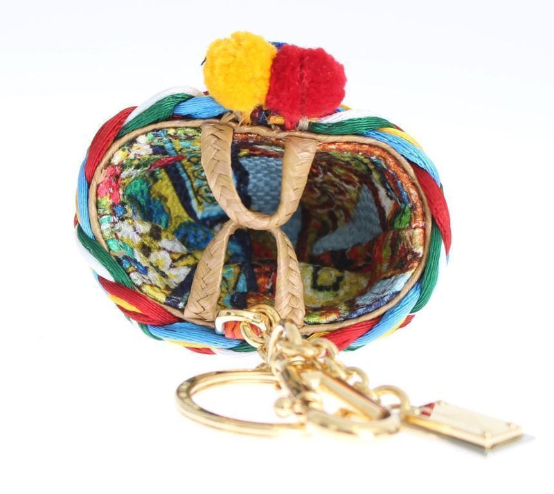 Multicolor Raffia Bag Keychain