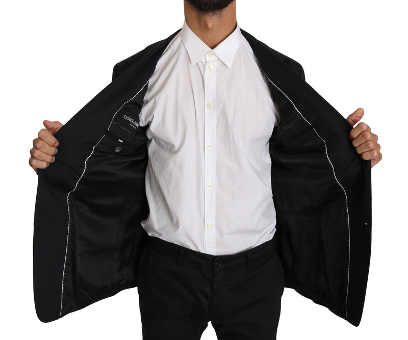 Black Cotton Stretch Blazer Jacket