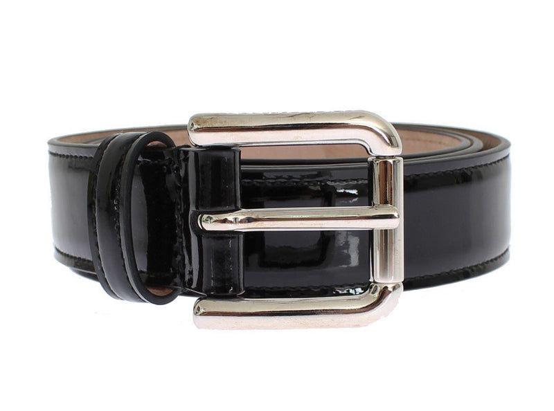 Black patent leather belt