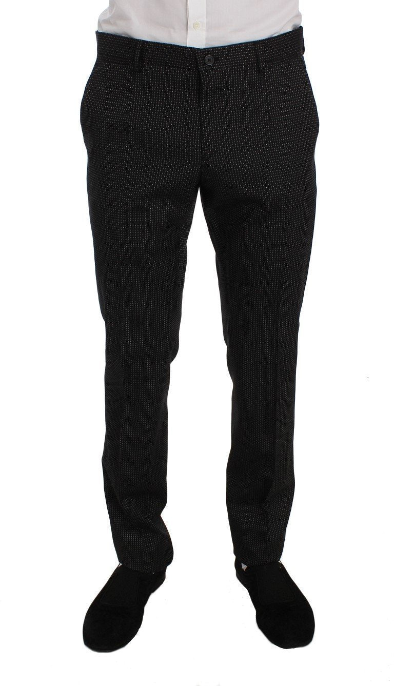 Gray Wool Silk Stretch Slim Fit 3 Piece Suit