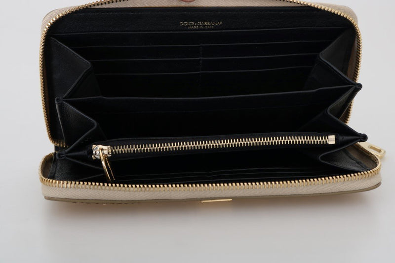 Beige Python Snakeskin Leather Continental Wallet
