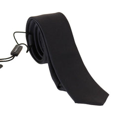 Black Silk Solid Slim Classic Tie
