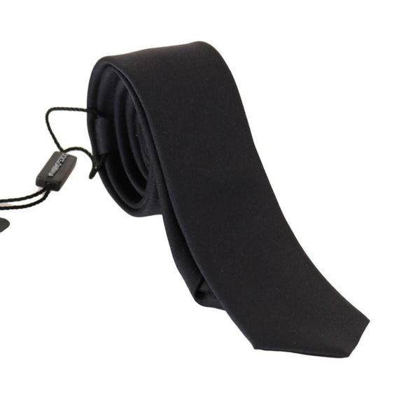 Black Silk Solid Slim Classic Tie