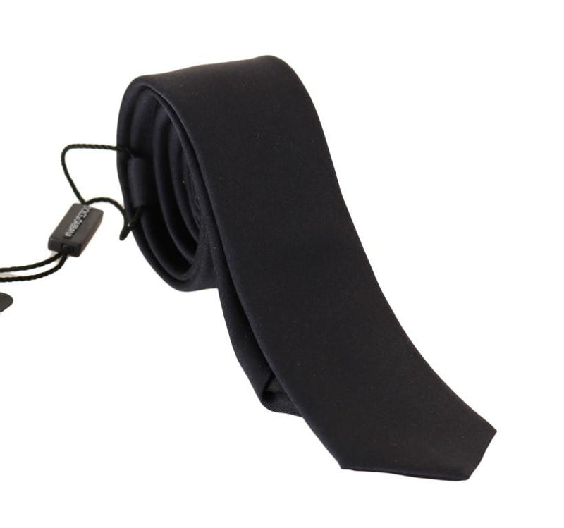 Black Silk Solid Slim Classic Tie