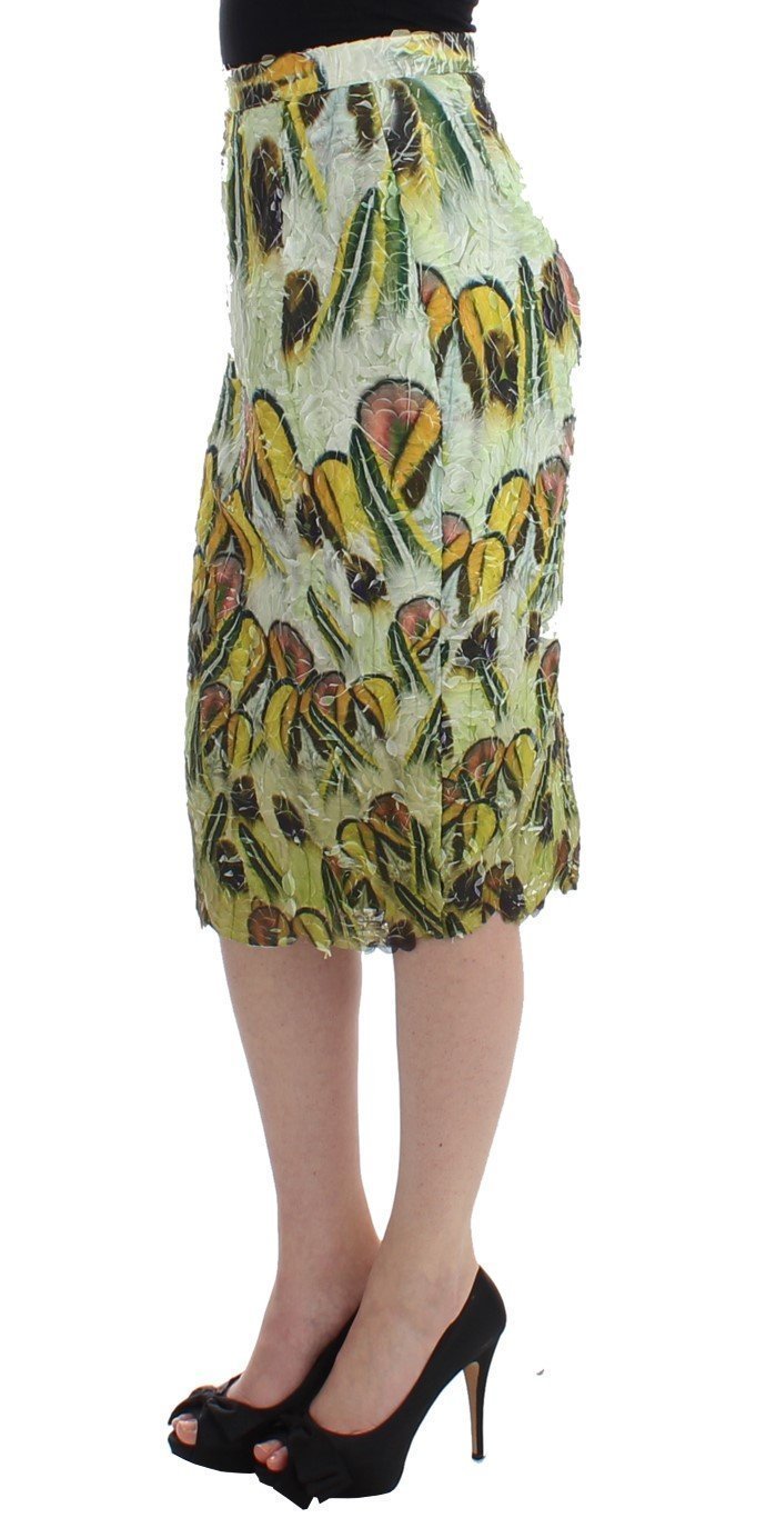 Multicolor Organza Pencil Skirt