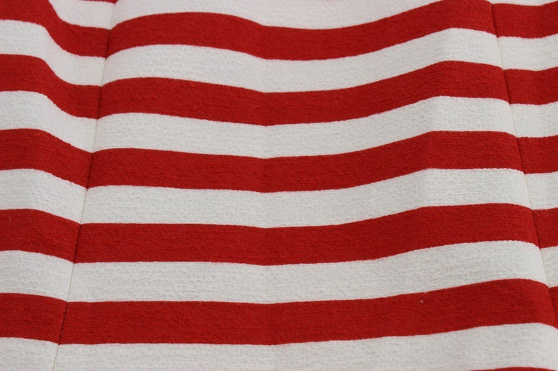 Red White Striped Stretch Sheath Dress