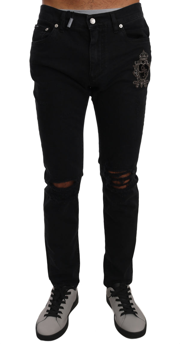 Black Stretch CAPRI DG Crown Jeans Pants