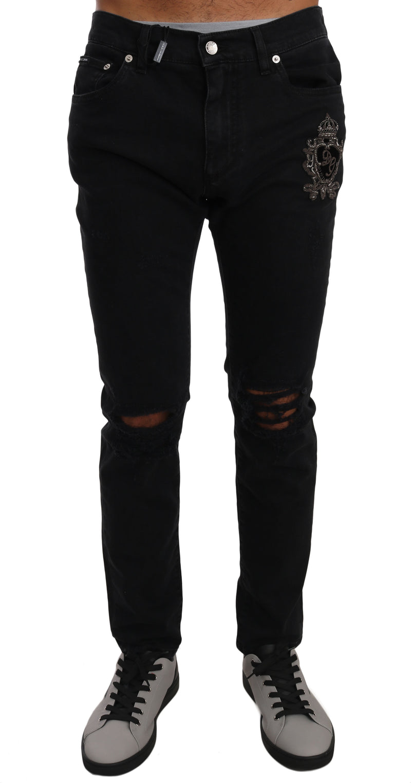 Black Stretch CAPRI DG Crown Jeans Pants