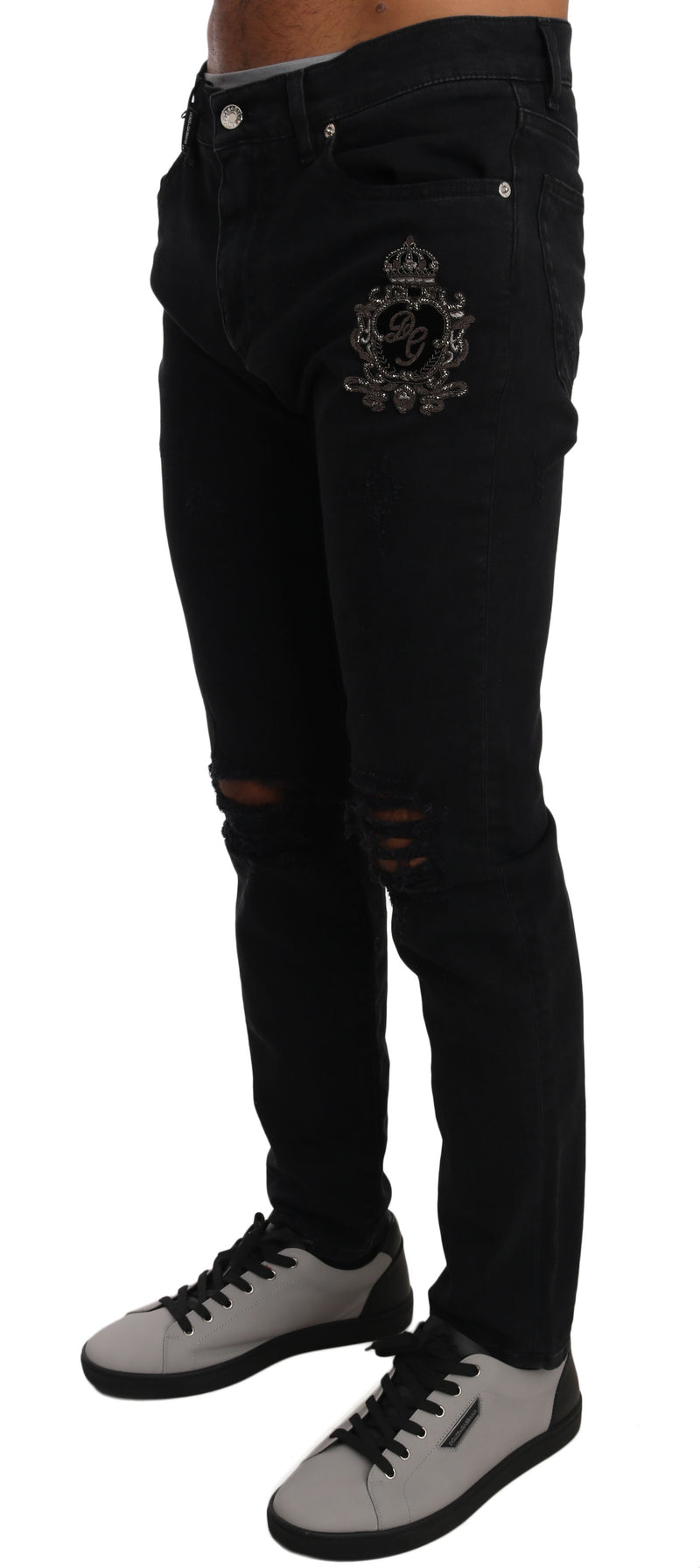 Black Stretch CAPRI DG Crown Jeans Pants