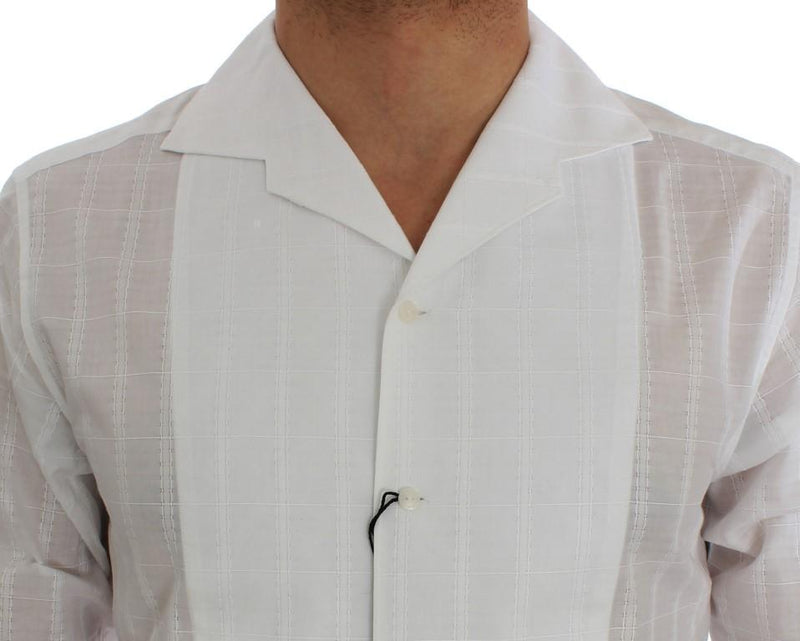 White Square Check Cotton Shirt