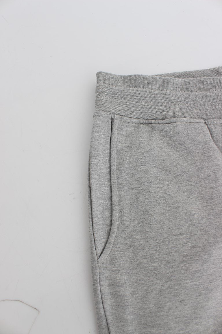 Gray Cotton Stretch Pants
