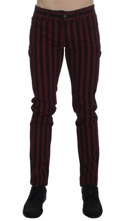 Black Red Striped Slim Fit 14 Stretch Jeans