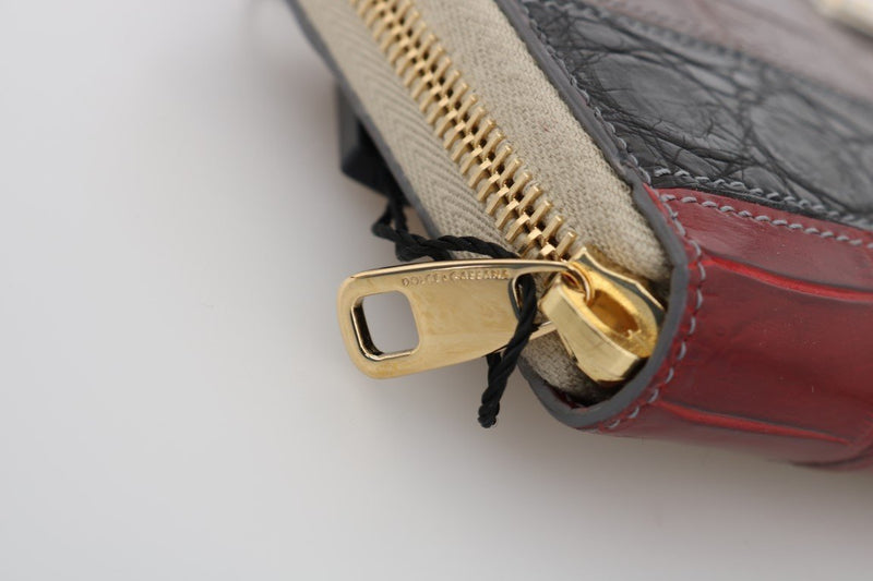 Multicolor Crocodile Leather Continental Wallet