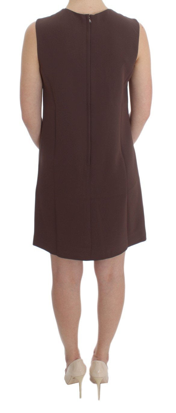 Brown Stretch Shift Gold Heart Dress
