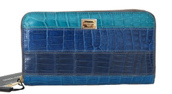 Blue Crocodile Leather Continental Wallet