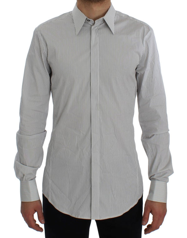 White Striped Slim GOLD Shirt