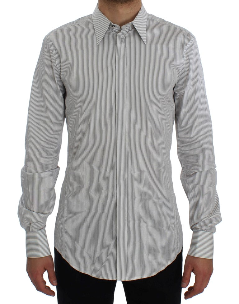 White Striped Slim GOLD Shirt