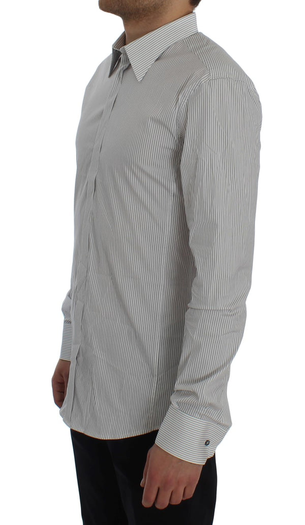 White Striped Slim GOLD Shirt