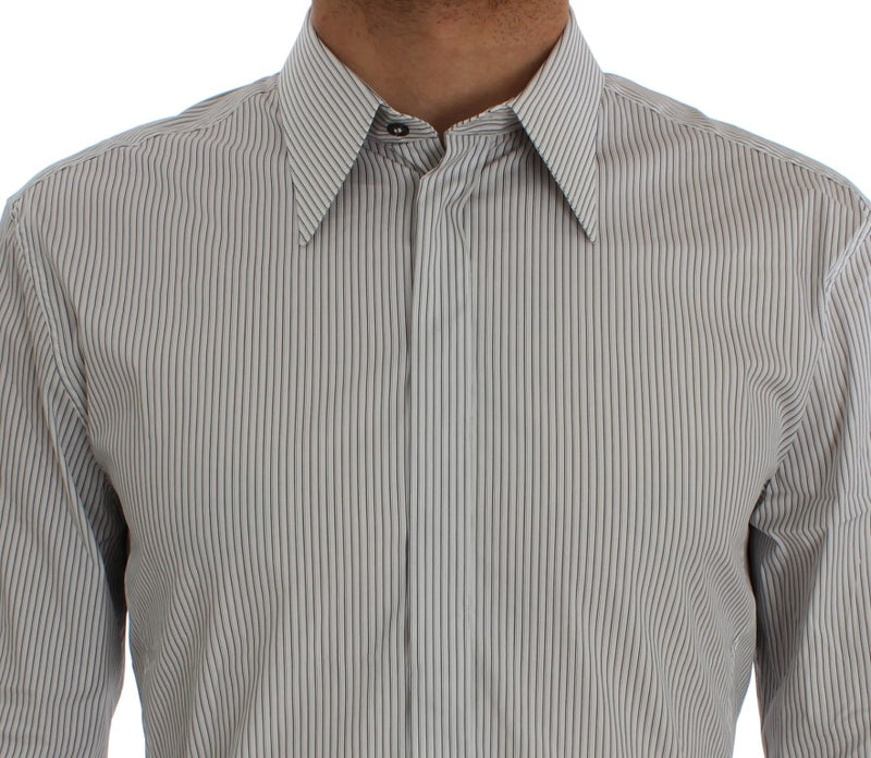 White Striped Slim GOLD Shirt