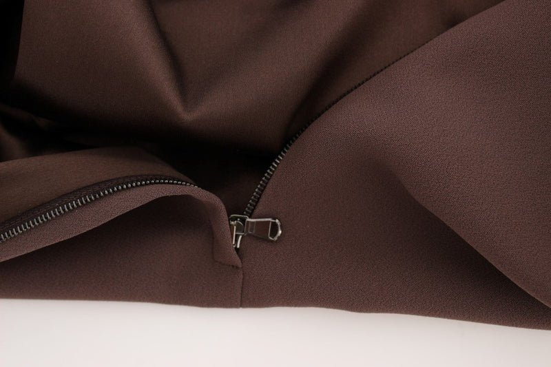 Brown Stretch Shift Gold Heart Dress