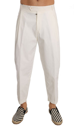 White Cotton Casual Pants