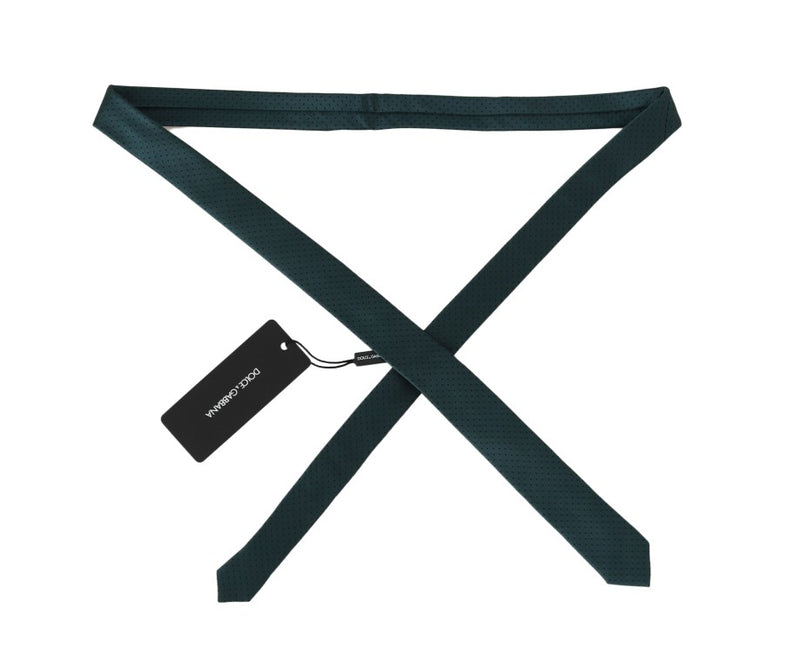 Green Silk Polka Dot Print Slim Tie