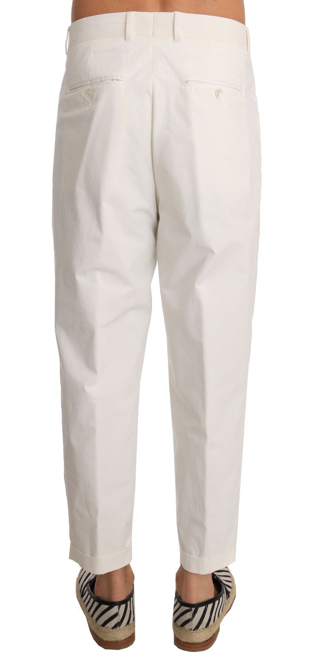 White Cotton Casual Pants