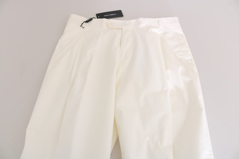 White Cotton Casual Pants