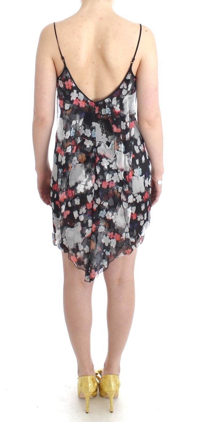 Floral silk mini dress