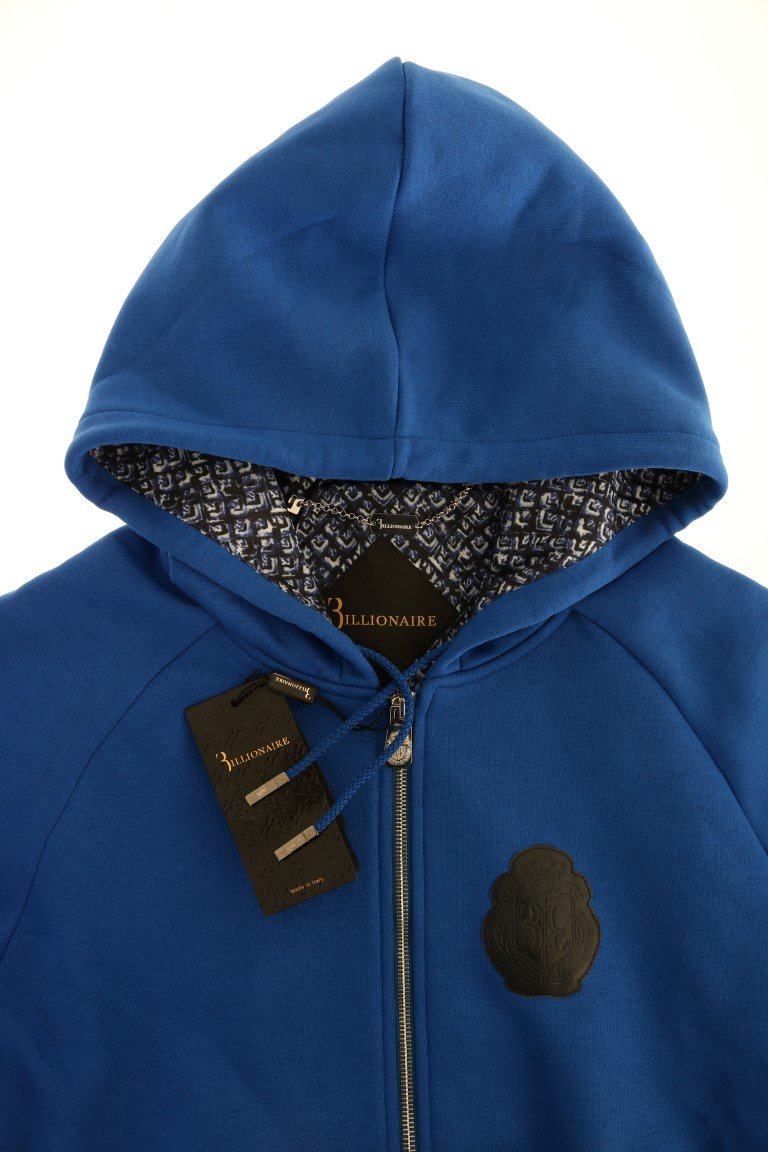 Blue Cotton Hooded Sweatsuit