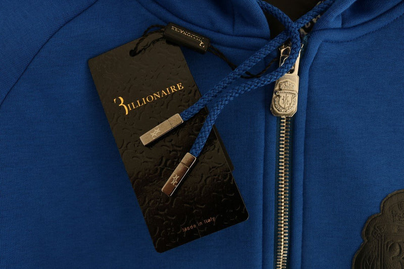 Blue Cotton Hooded Sweatsuit