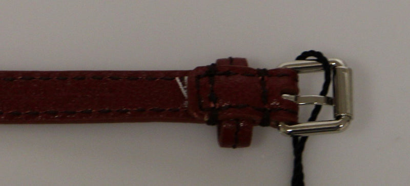 Brown Leather Silver Metal Logo Belt