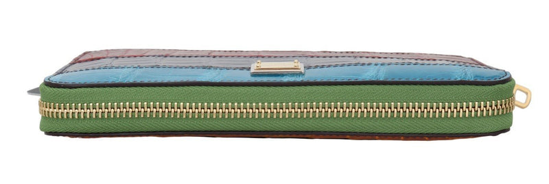 Multicolor Alligator Crocodile Leather Continental Wallet