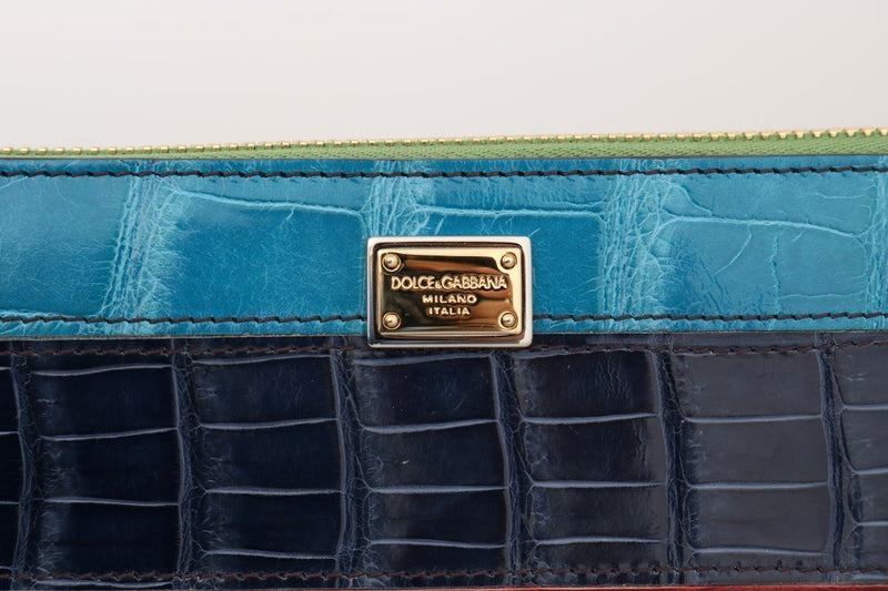 Multicolor Alligator Crocodile Leather Continental Wallet