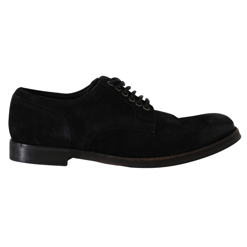 Black Leather Laceups Derby Laceups Shoes